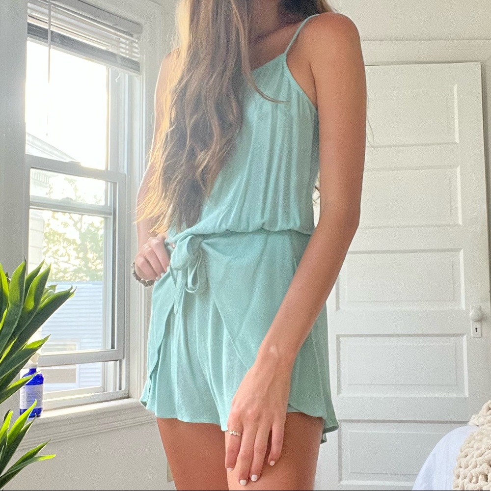 TAVIK resortwear romper in aquamarine